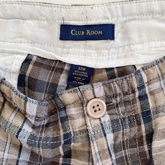 Club Room Tan Plaid Cargo Men’s shorts size 32W - Picture 10 of 15